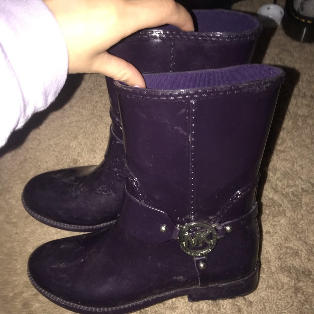 Purple Michael Kors rain boots